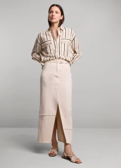 Best Summum Long Denim Skirt Creme
