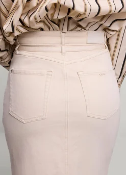 Best Summum Long Denim Skirt Creme