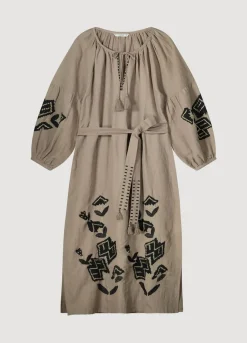 Outlet Summum Long Dress With Embroidery Grey