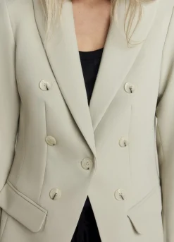 Fashion Summum Long Fitted Blazer Green
