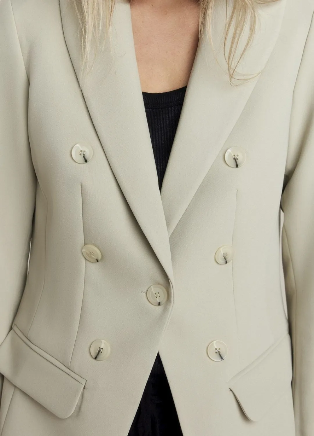 Fashion Summum Long Fitted Blazer Green