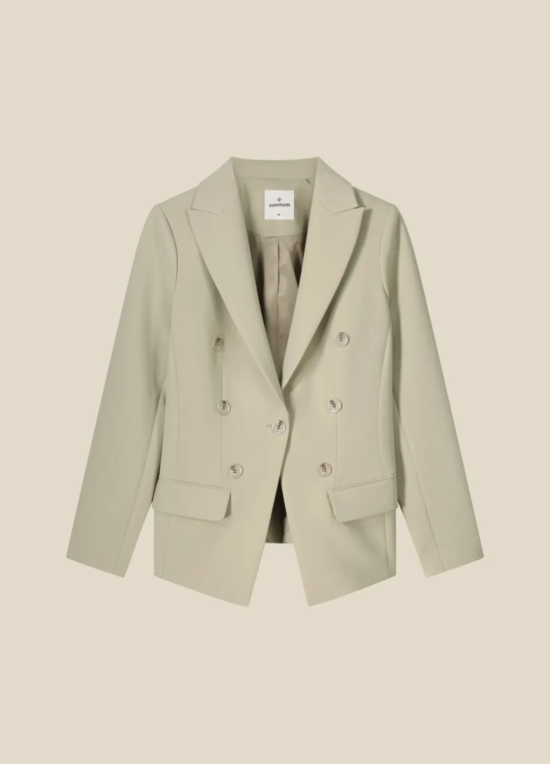 Fashion Summum Long Fitted Blazer Green