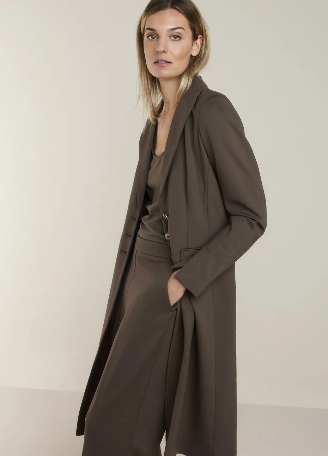 Hot Summum Long Fitted Blazer Green