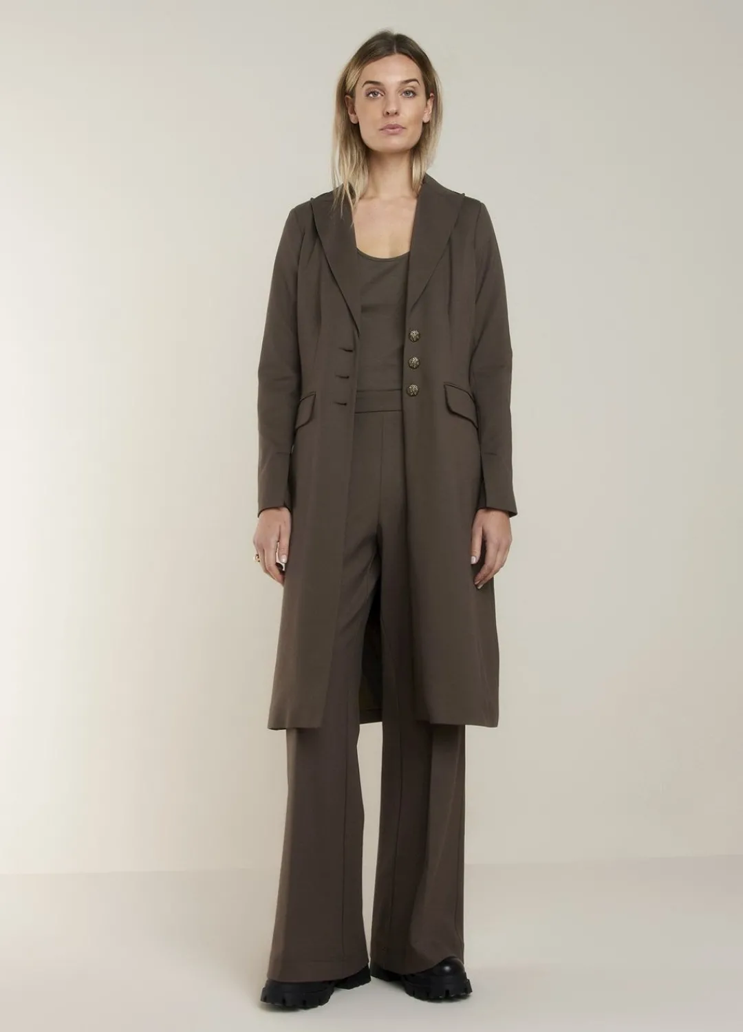 Hot Summum Long Fitted Blazer Green