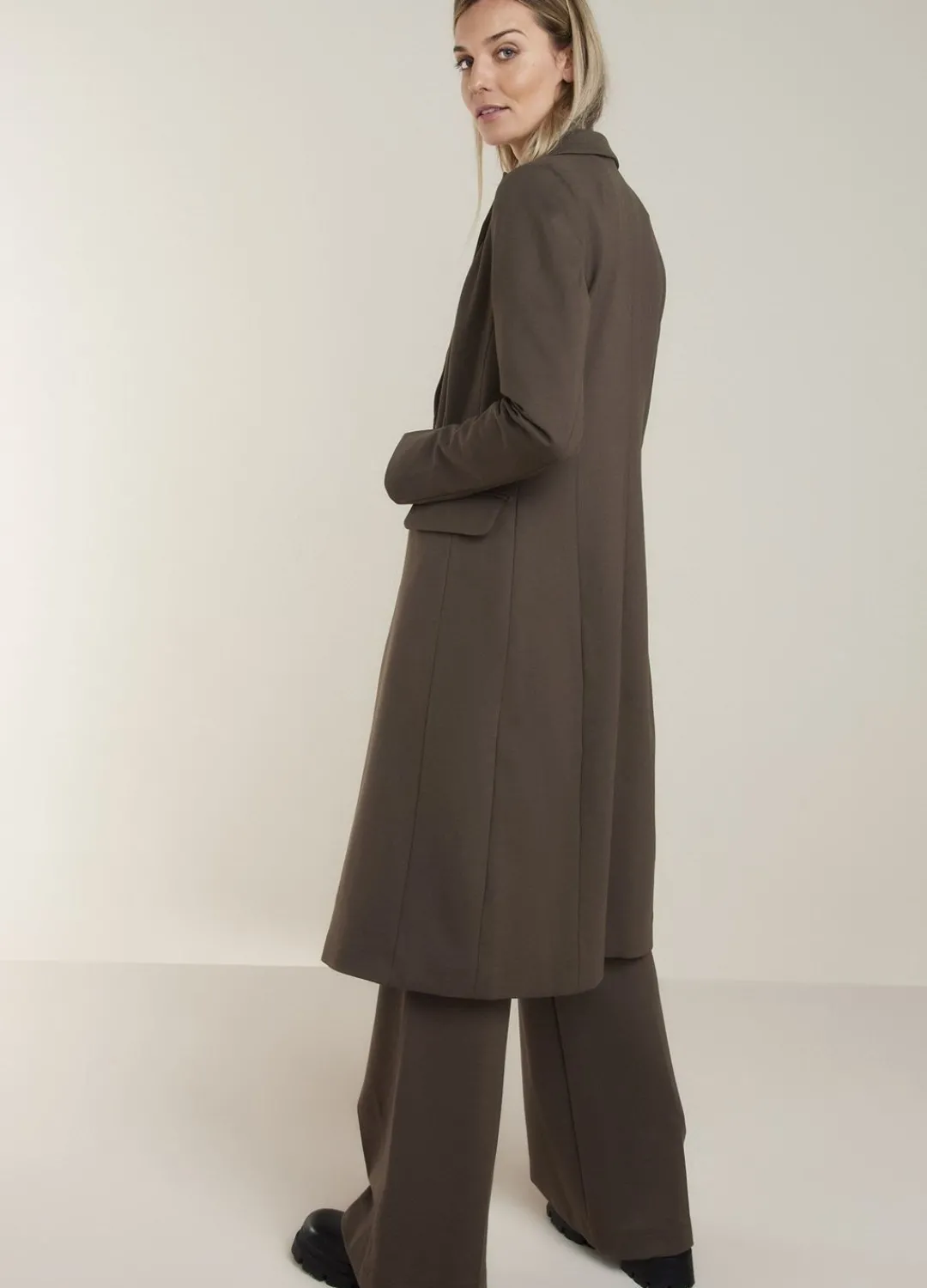 Hot Summum Long Fitted Blazer Green