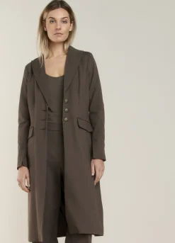 Hot Summum Long Fitted Blazer Green