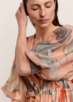 Hot Summum Long, Shimmery Tiered Dress Multicolor