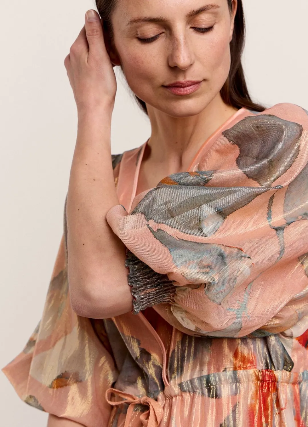 Hot Summum Long, Shimmery Tiered Dress Multicolor