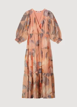 Hot Summum Long, Shimmery Tiered Dress Multicolor