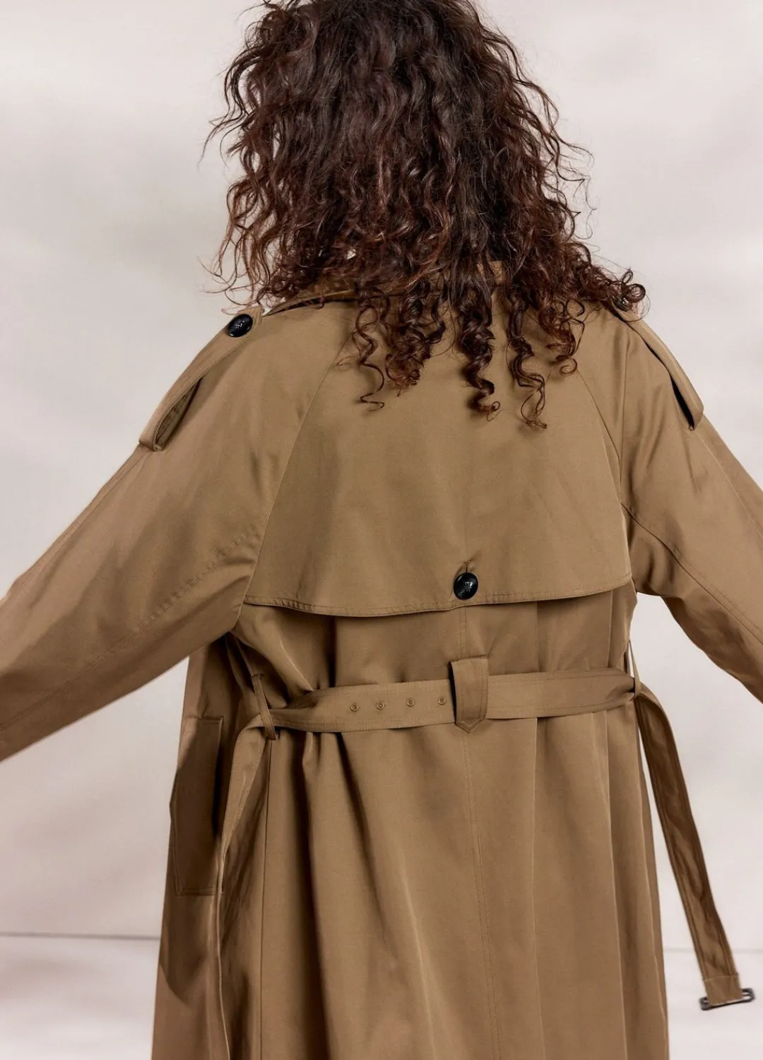 Outlet Summum Long Trench Coat Grey