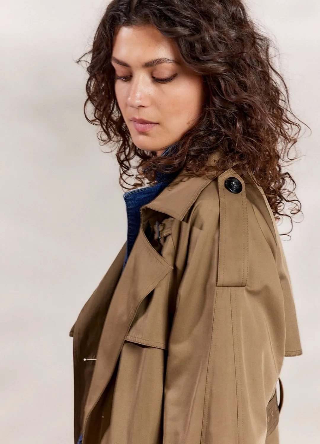 Outlet Summum Long Trench Coat Grey