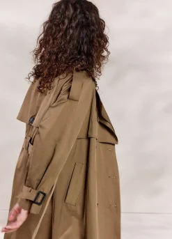 Outlet Summum Long Trench Coat Grey