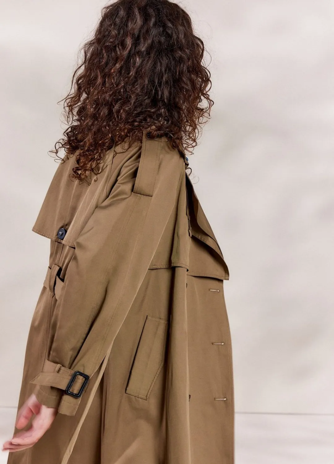 Outlet Summum Long Trench Coat Grey