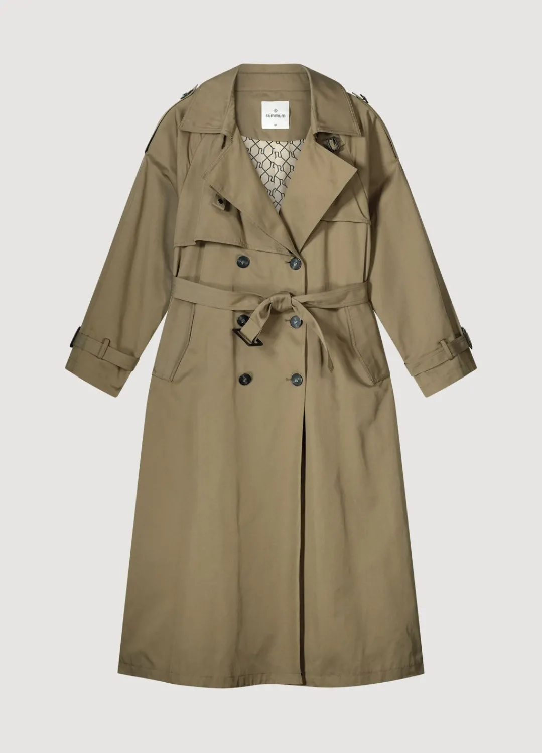 Outlet Summum Long Trench Coat Grey