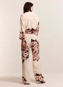 Online Summum Long Trousers With Print Creme