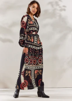 Clearance Summum Long Wrap Dress Black