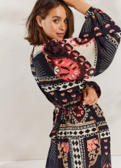Clearance Summum Long Wrap Dress Black