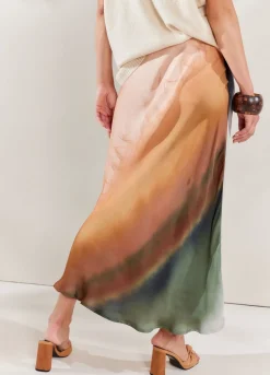 Outlet Summum Mid-Length Faded Skirt Multicolor