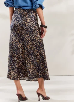 New Summum Mid-Length Skirt With Animal Print Multicolor