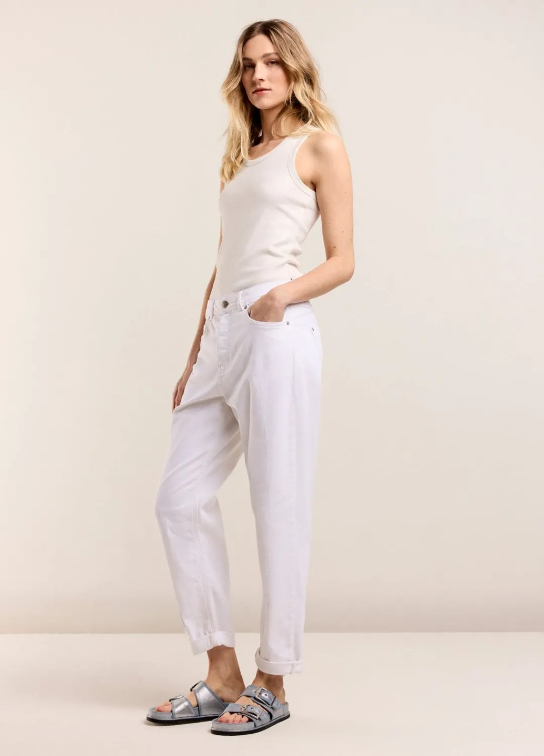 Sale Summum Mom Jeans White