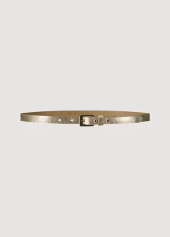 Best Summum Narrow Metallic Belt Yellow