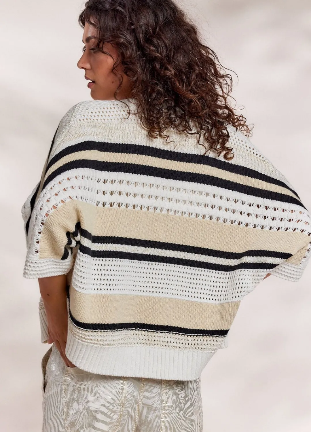 Discount Summum Open Cardigan Multi Creme