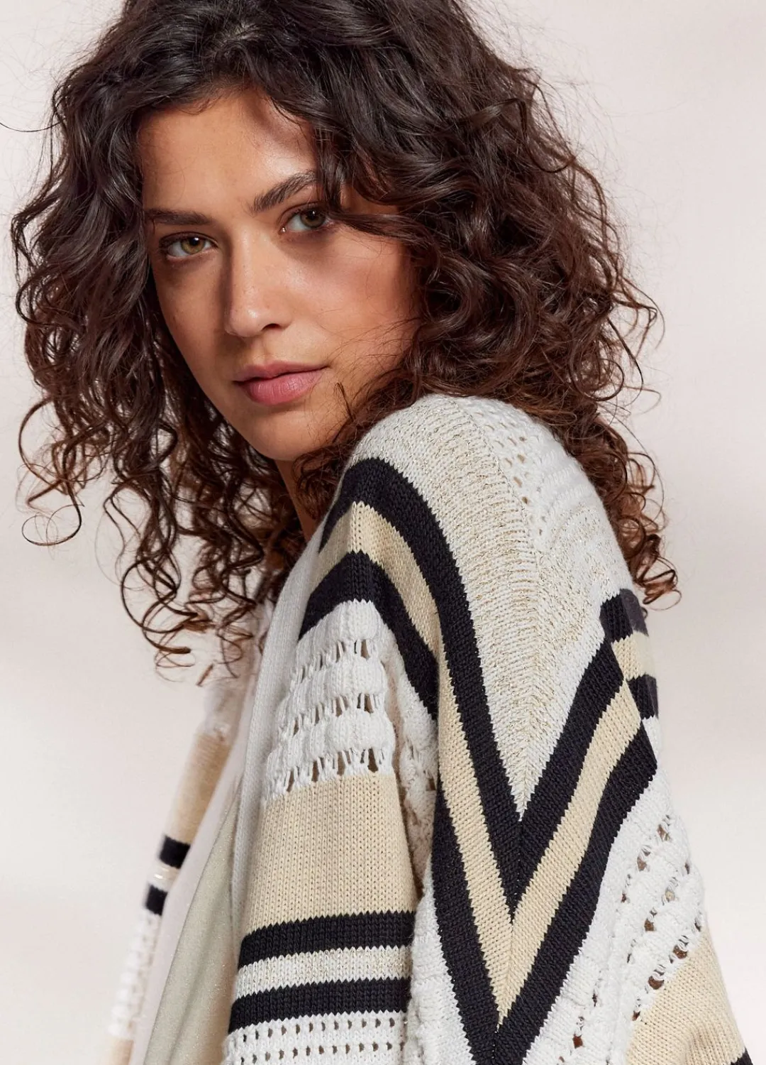 Discount Summum Open Cardigan Multi Creme