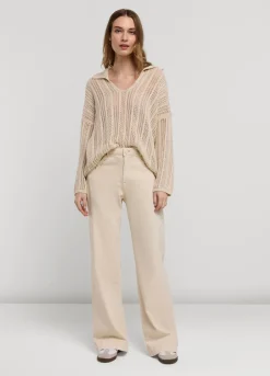 New Summum Open-Knit Jumper Oversized Creme