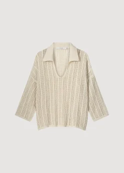 New Summum Open-Knit Jumper Oversized Creme