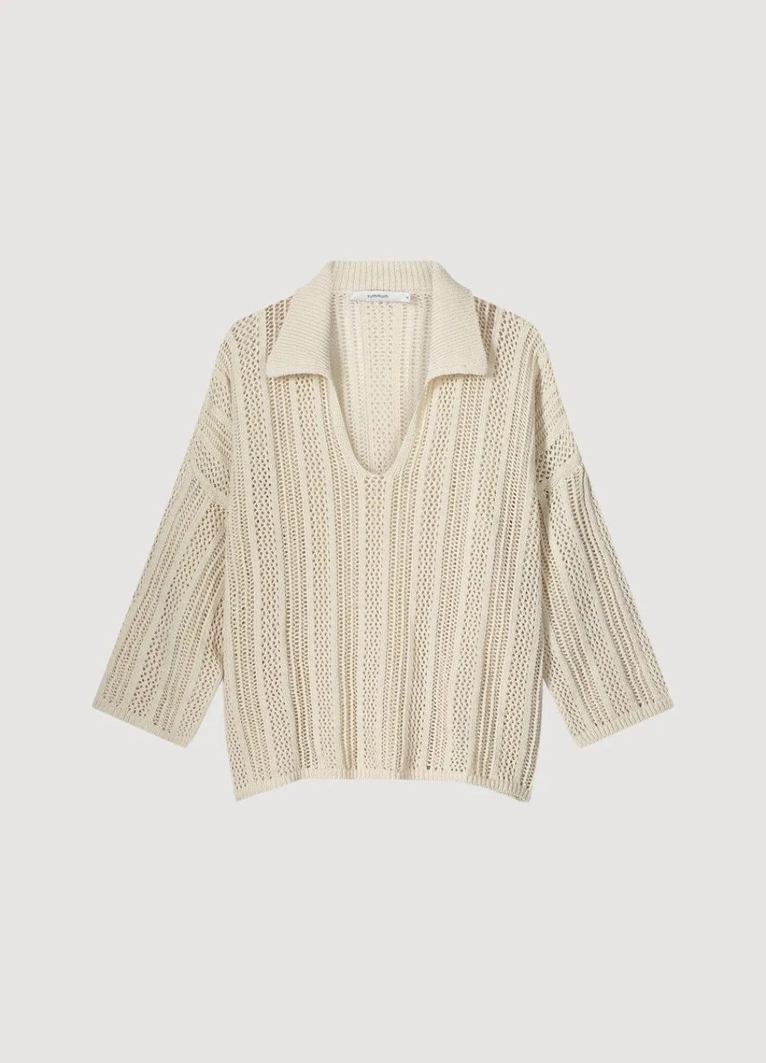 New Summum Open-Knit Jumper Oversized Creme
