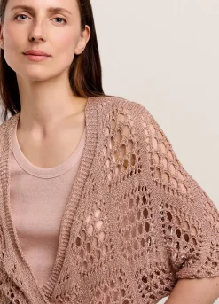 Sale Summum Open-Work Shimmery Cardigan Pink