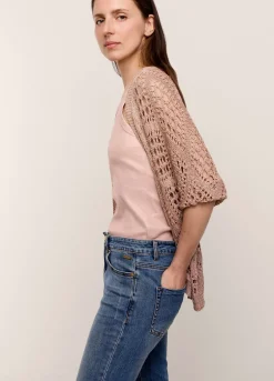 Sale Summum Open-Work Shimmery Cardigan Pink
