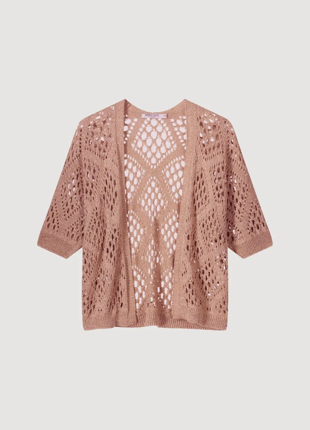 Sale Summum Open-Work Shimmery Cardigan Pink