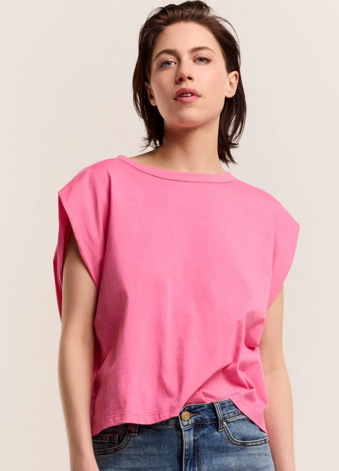 New Summum Oversized Jersey Top Pink