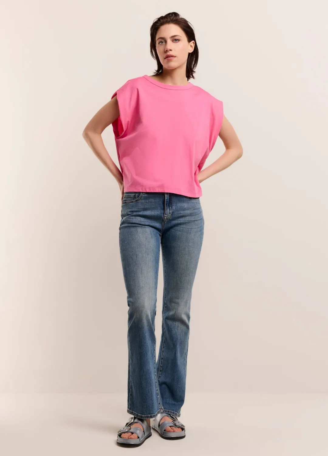 New Summum Oversized Jersey Top Pink