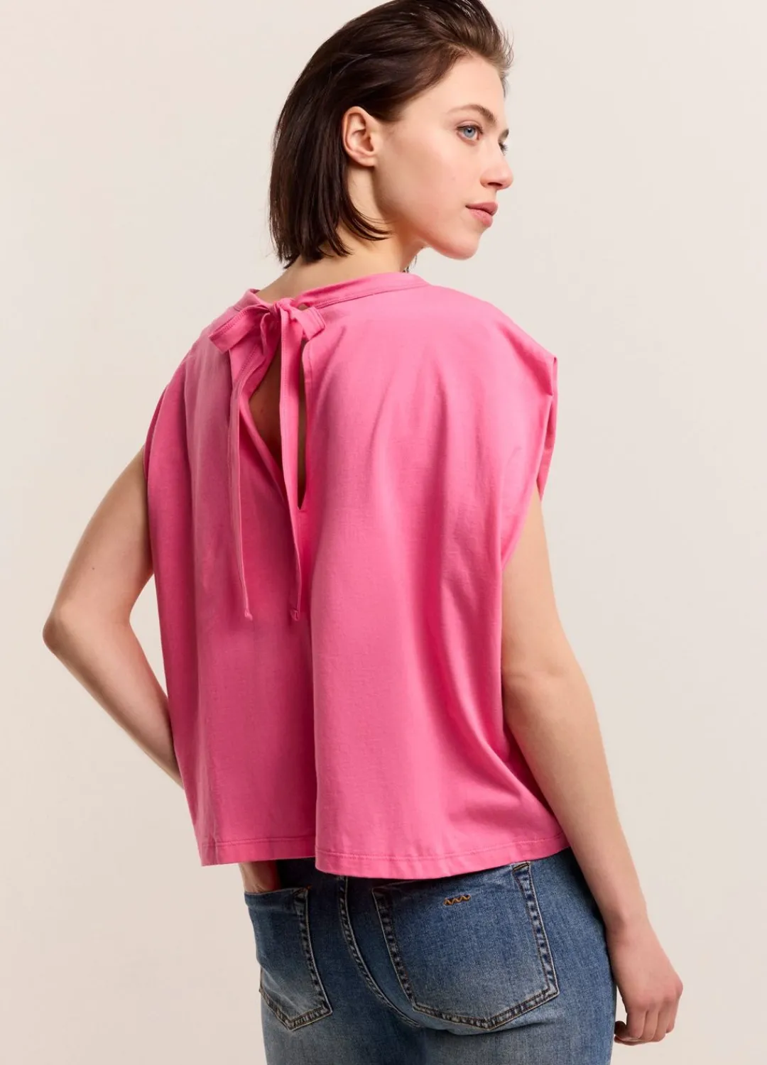 New Summum Oversized Jersey Top Pink