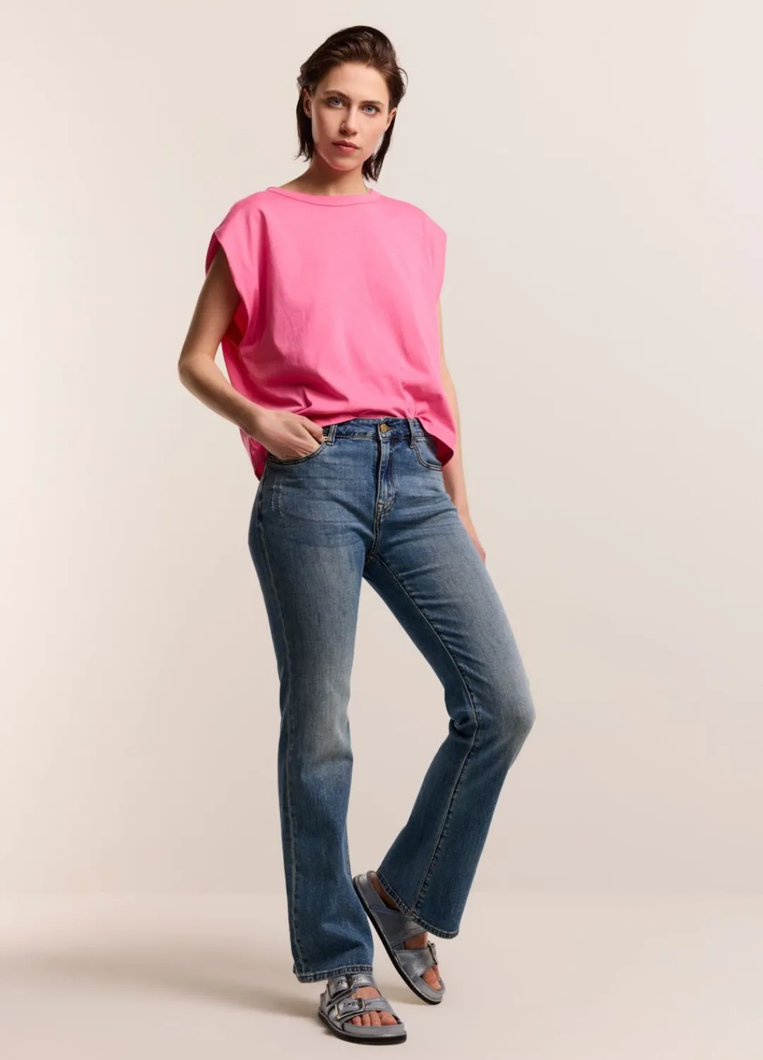 New Summum Oversized Jersey Top Pink