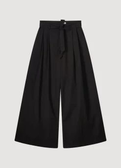 Best Summum Palazzo Trousers With Belt Black