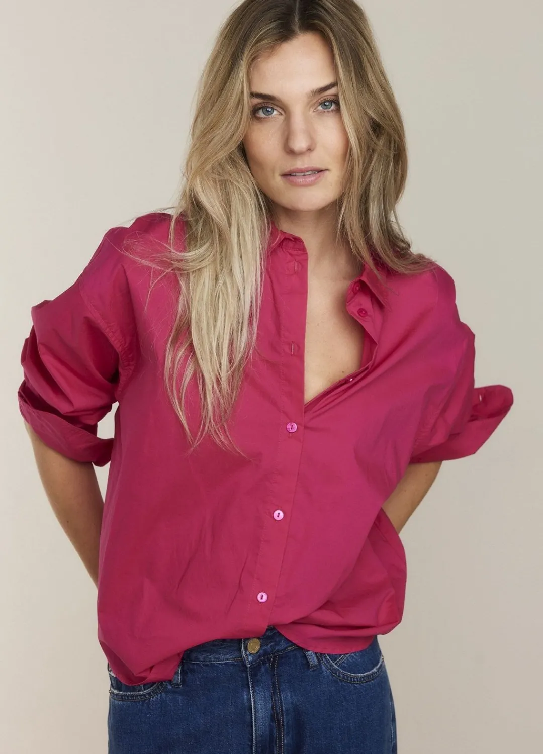 Online Summum Poplin Blouse Pink