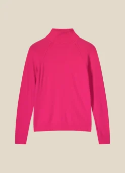 Hot Summum Relaxed Polo Neck Jumper Pink