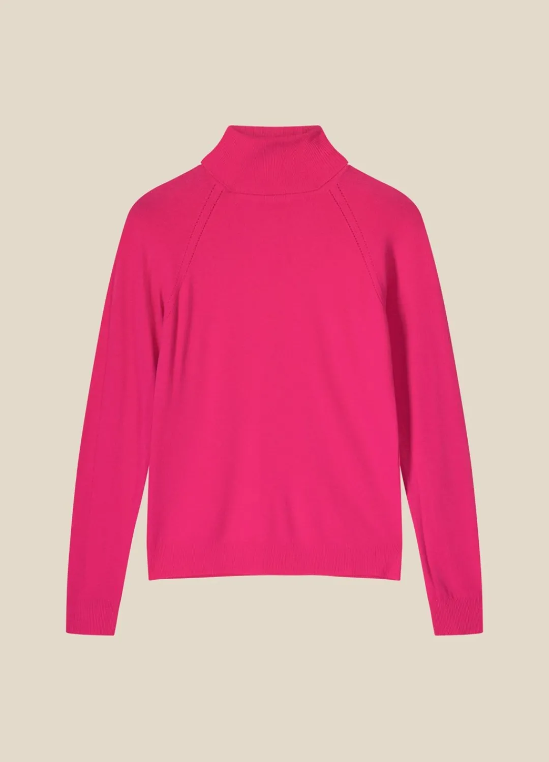 Hot Summum Relaxed Polo Neck Jumper Pink
