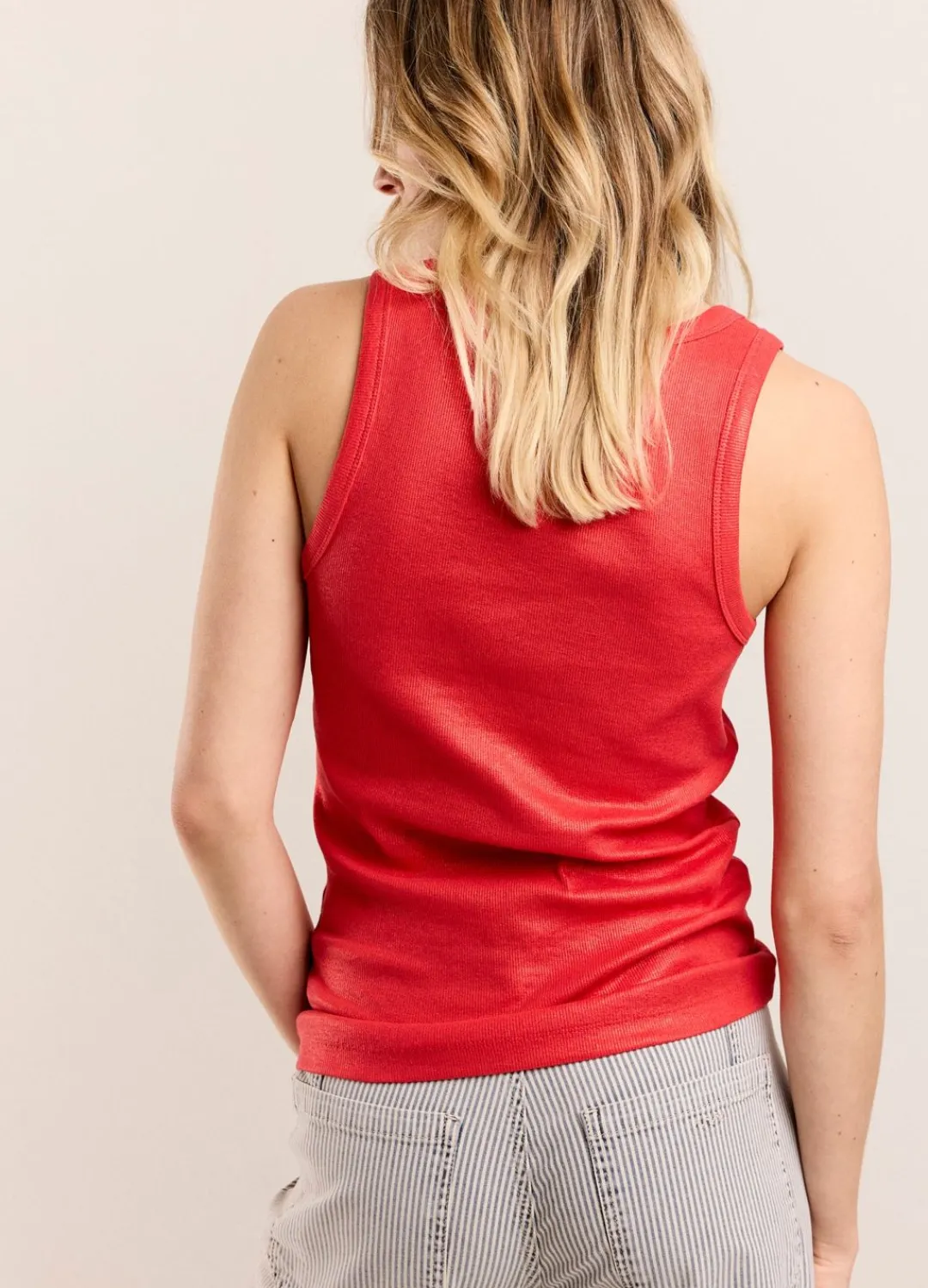 Sale Summum Ribbed Tank Top Red
