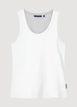Sale Summum Ribbed Tank Top White