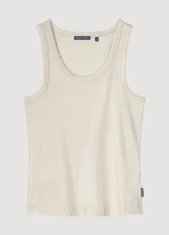 New Summum Ribbed Tank Top Creme