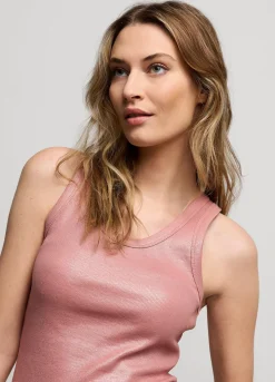 Outlet Summum Ribbed Tank Top Pink