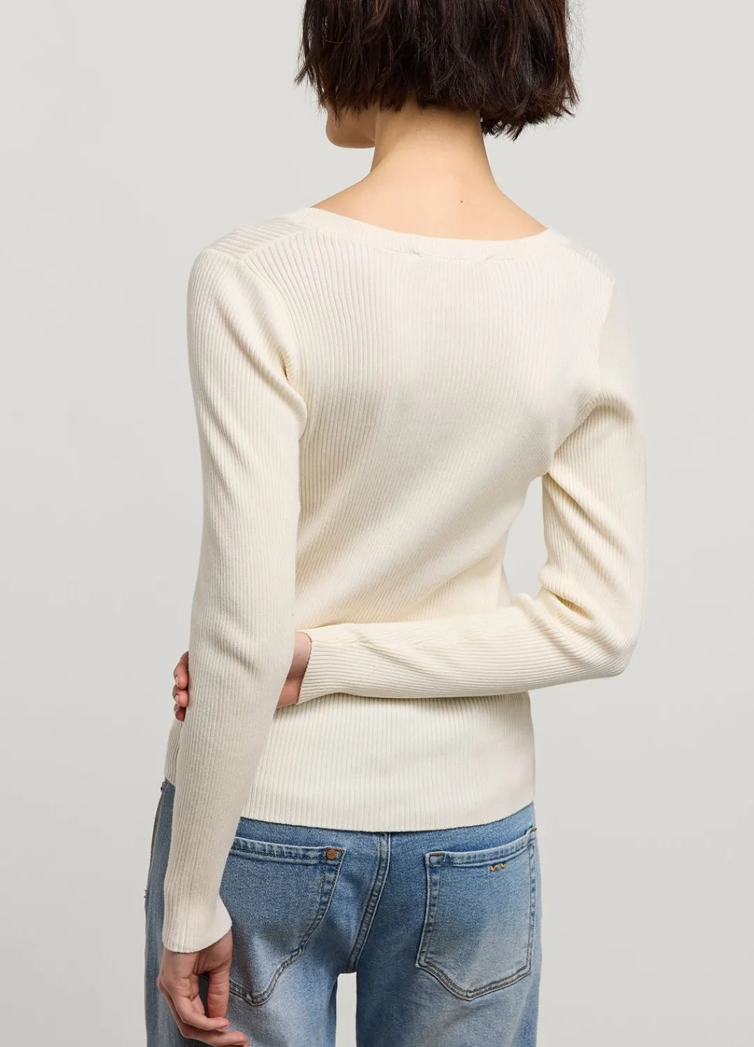 Clearance Summum Rib-Knitted Jumper Creme