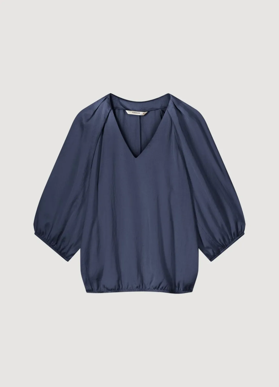 New Summum Satin V-Neck Top Blue