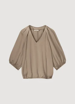 Clearance Summum Satin V-Neck Top Grey