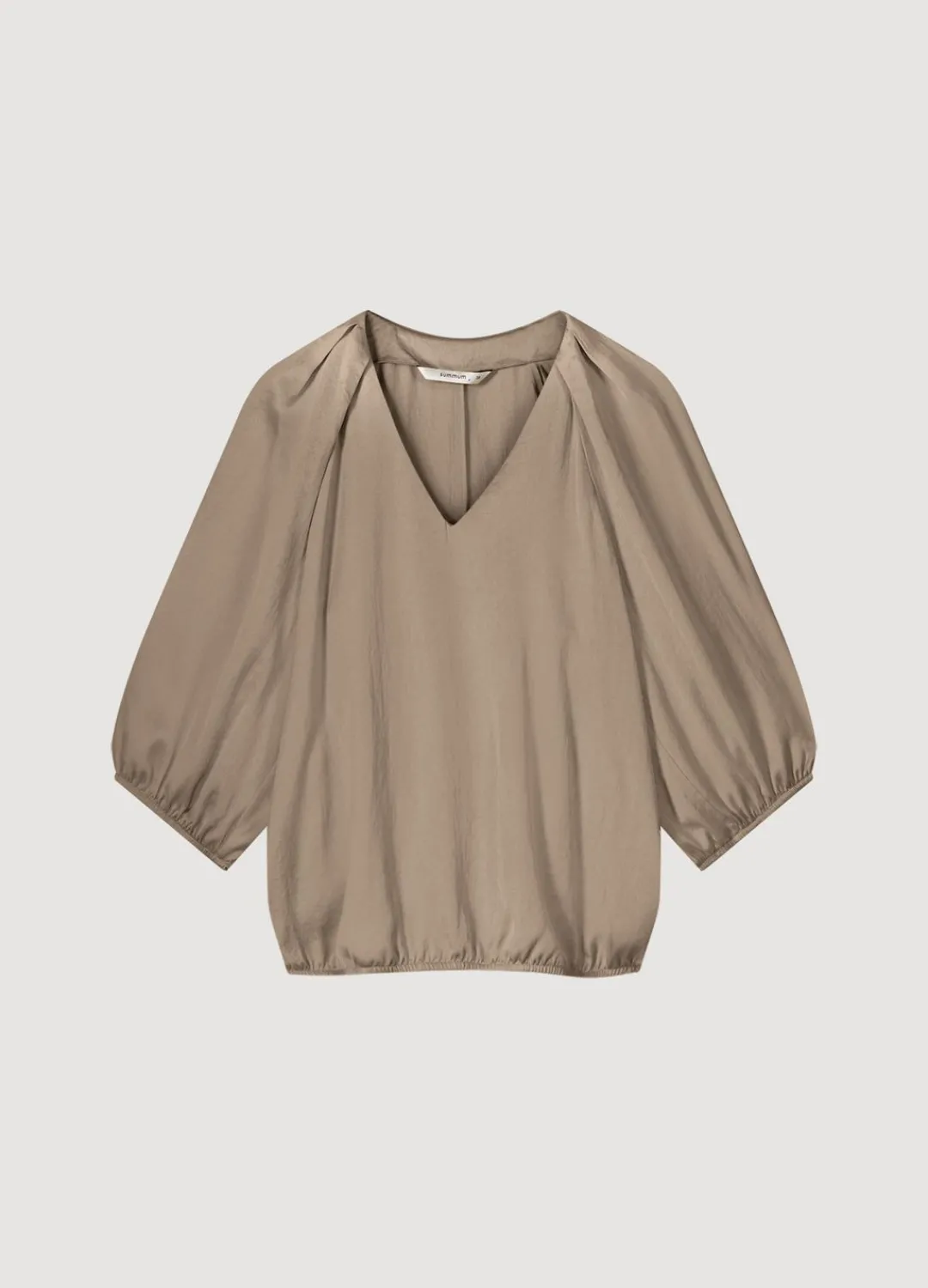 Clearance Summum Satin V-Neck Top Grey