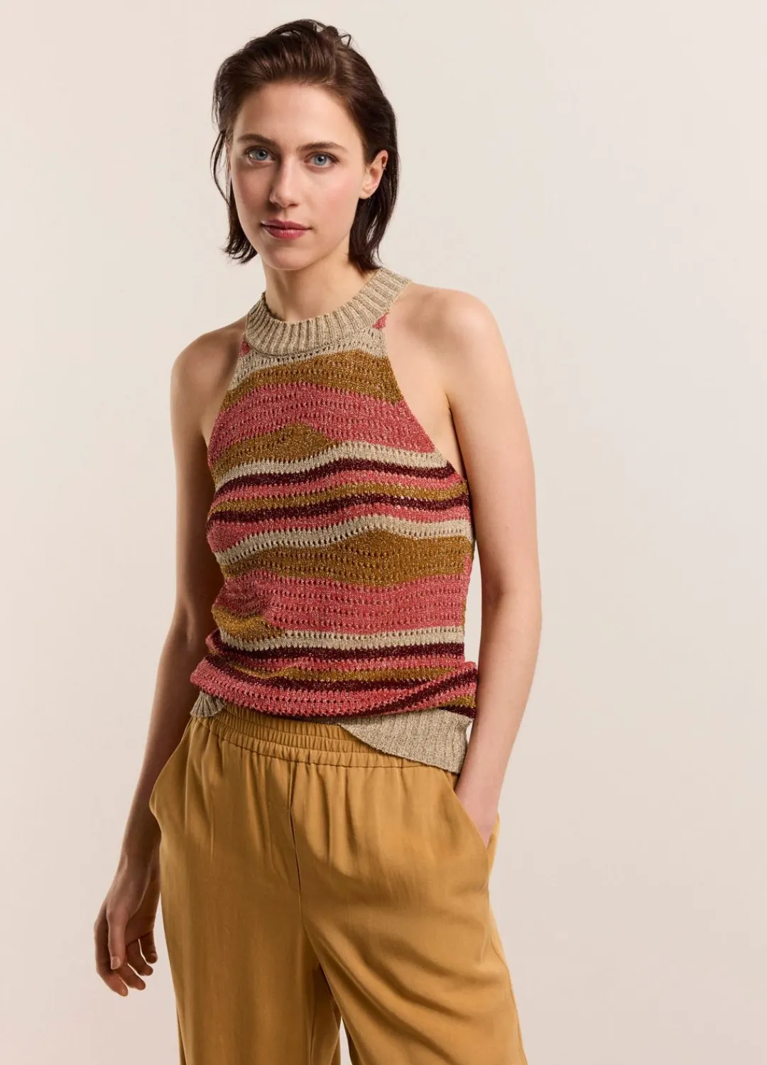 Sale Summum Shimmering Halter Top Multicolor